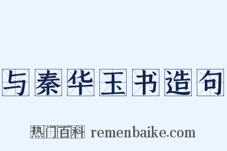 与秦华玉书造句是什么意思的图片